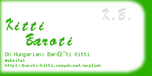 kitti baroti business card